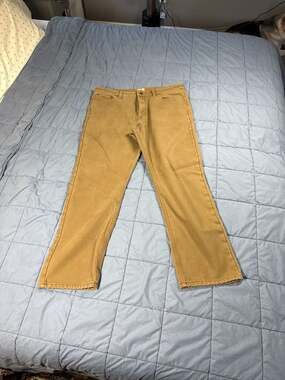 Weatherproof Vintage Men's Fleece Lined Canvas Regular Fit Pants 38x32 Tan